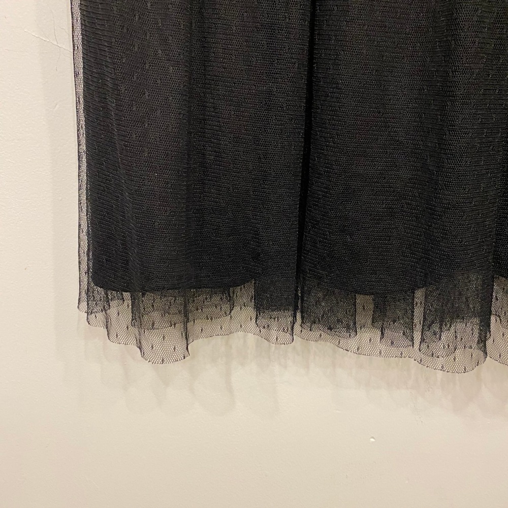 Zara Whimsygoth Black Tulle Point d'Esprit Midi Skirt Glitter Waistband Small - Picture 2 of 5